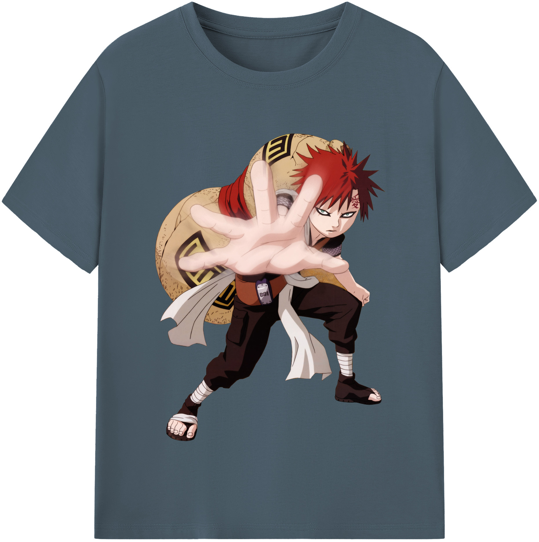 （画像用） NARUTO -ナルト- ガアラ Gaara 綿100％半袖Tシャツ（フロントプリント）